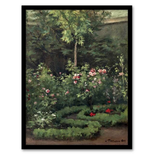 Artery8 A Rose Garden Landscape Camille Pissarro Framed Wall Art Print - Size: A4 - image 1