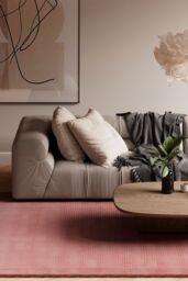 Kukoon Natural Wool Plush Deep Pile Area Rug Beige, Grey, Green in Pink - Size: 190 cm x 280 cm - thumbnail 1