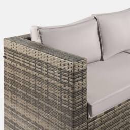 OHS Tuscany 5 Seater Rattan Garden Sofa Set Patio Table L Shape Settee in Light Grey - thumbnail 6
