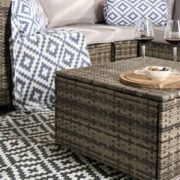 OHS Tuscany 5 Seater Rattan Garden Sofa Set Patio Table L Shape Settee in Light Grey - thumbnail 2
