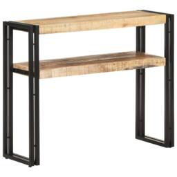 Berkfield Home Dense Console Table 90x30x75 cm Rough Mango Wood in Brown - Size: 90 x 30 x 75 cm - thumbnail 7