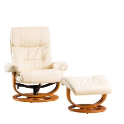 Artemis Home Barriston Swivel Recliner & Footstool in Cream - thumbnail 2