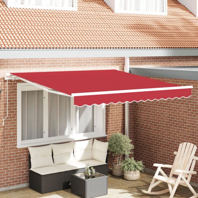 Berkfield Home Manual Retractable Awning Red 350x250 cm - image 1