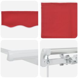 Berkfield Home Manual Retractable Awning Red 350x250 cm - thumbnail 8