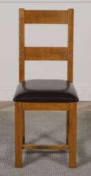 Thats Furniture Lincoln Dark Solid Oak Dining Chairs for Dining Room or Kitchen in Dark Brown - thumbnail 2