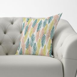 Warren Reed - Designer Scandinavian Style Foliage Cushions in Green - Size: 60 cm x 60 cm - thumbnail 2