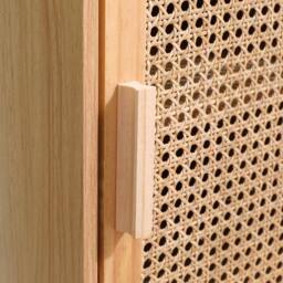 SPOT ON DEALZ Rattan Bedside Table Natural Oak 1 Door Storage Cabinet with Shelf in Light Oak - thumbnail 4