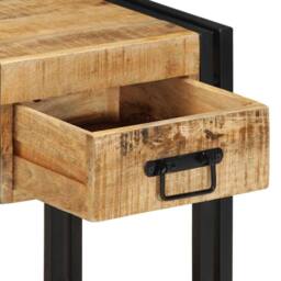Berkfield Home Bedside Cabinet 40x35x50 cm Solid Rough Wood Mango in Brown - Size: 40 x 35 x 50 cm - thumbnail 7