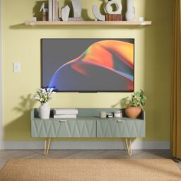 Ready Assembled 2 U Dallas 2 Drawer Coffee TV Unit (Ready Assembled) in Pale Green