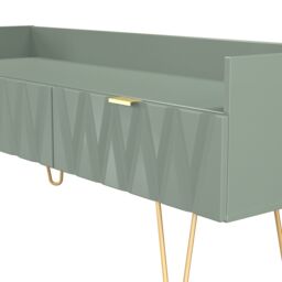 Ready Assembled 2 U Dallas 2 Drawer Coffee TV Unit (Ready Assembled) in Pale Green - thumbnail 5