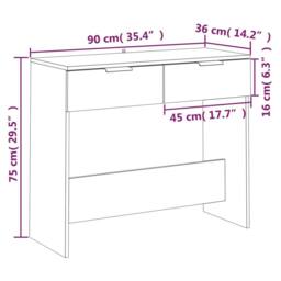 Berkfield Home Console Table Concrete Grey 90x36x75 cm Engineered Wood - Size: 90 x 36 x 75 cm - thumbnail 8