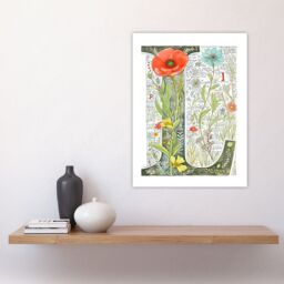 "Artery8 Women's Wall Art Print Letter L in Watercolour Flowers Botanical Book Floral Word Art For Her Poster - Size: W24"" x H32""" - thumbnail 4