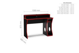 Birlea Enzo Gaming Computer Desk in Dark Red - thumbnail 5