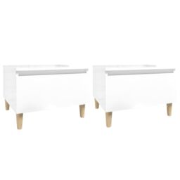 Berkfield Home Side Tables 2 pcs High Gloss White 50x46x35 cm Engineered Wood - Size: 50 x 46 x 35 cm - thumbnail 2