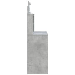 Berkfield Home Dressing Table with LED Lights Concrete Grey 96x40x142 cm - Size: 96 x 40 x 142 cm - thumbnail 6