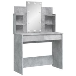 Berkfield Home Dressing Table with LED Lights Concrete Grey 96x40x142 cm - Size: 96 x 40 x 142 cm - thumbnail 3