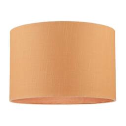 Happy Homewares Designer Soft Apricot Cream Textured Linen Fabric Circular Lamp Shade in Peach - Size: 12 inches