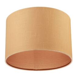 Happy Homewares Designer Soft Apricot Cream Textured Linen Fabric Circular Lamp Shade in Peach - Size: 12 inches - thumbnail 4