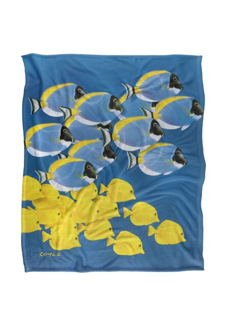 JQ Licensing Royce Mcclure Tang Tropical Fish Silky Touch Super Soft Throw Blanket 152 X 127 cm in White - image 1