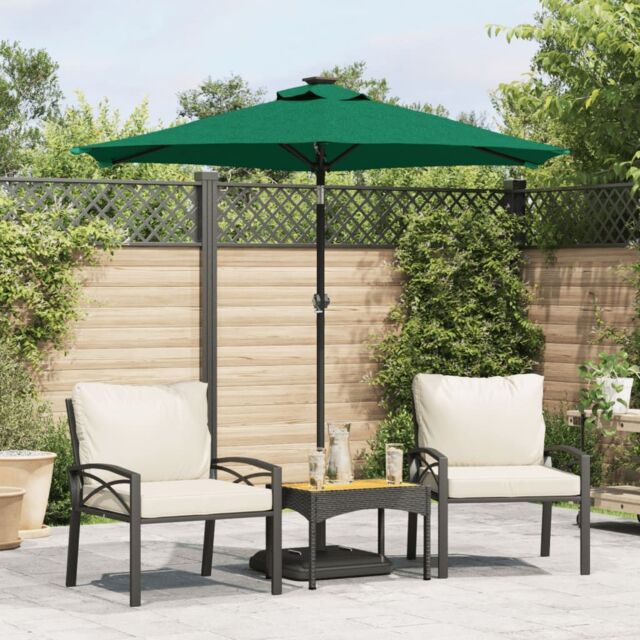 Berkfield Home Garden Parasol with Steel Pole Green 225x225x212 cm - Size: 225 x 225 x 212 cm - image 1