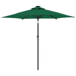 Berkfield Home Garden Parasol with Steel Pole Green 225x225x212 cm - Size: 225 x 225 x 212 cm - thumbnail 5