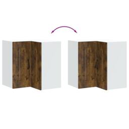 Berkfield Home Kitchen Wall Corner Cabinet Kalmar Smoked Oak Engineered Wood in Brown - thumbnail 8
