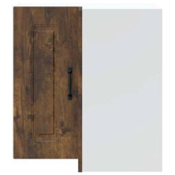 Berkfield Home Kitchen Wall Corner Cabinet Kalmar Smoked Oak Engineered Wood in Brown - thumbnail 4