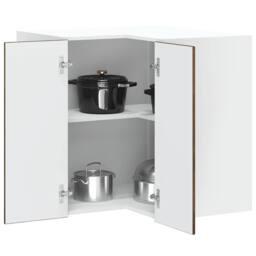 Berkfield Home Kitchen Wall Corner Cabinet Kalmar Smoked Oak Engineered Wood in Brown - thumbnail 2