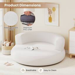 Costway Inflatable Lounger Air Sofa with Detachable Cover in White - thumbnail 5