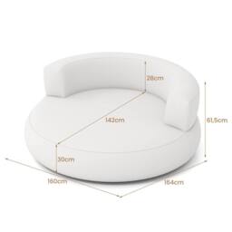 Costway Inflatable Lounger Air Sofa with Detachable Cover in White - thumbnail 3
