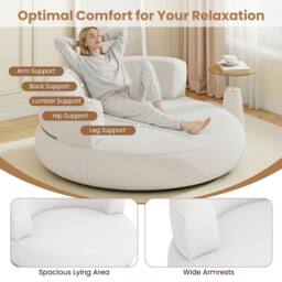 Costway Inflatable Lounger Air Sofa with Detachable Cover in White - thumbnail 6