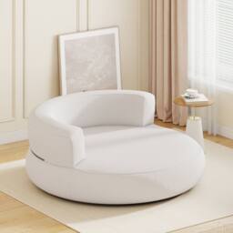 Costway Inflatable Lounger Air Sofa with Detachable Cover in White - thumbnail 9