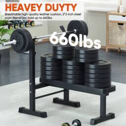 FLAVORA 660LBS 2 in 1 Fixed Weight Bench, Workout Bench Set in Black - Size: 0-12 m - thumbnail 4