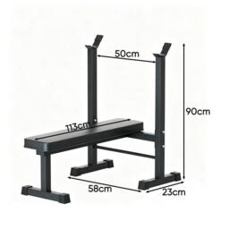 FLAVORA 660LBS 2 in 1 Fixed Weight Bench, Workout Bench Set in Black - Size: 0-12 m - thumbnail 2