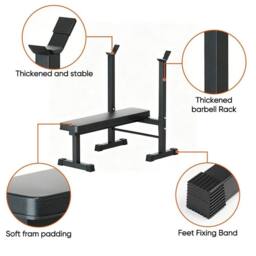 FLAVORA 660LBS 2 in 1 Fixed Weight Bench, Workout Bench Set in Black - Size: 0-12 m - thumbnail 6