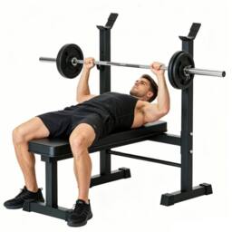 FLAVORA 660LBS 2 in 1 Fixed Weight Bench, Workout Bench Set in Black - Size: 0-12 m - thumbnail 1