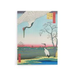 "Artery8 Minowa Kanasugi Mikawashima Crane Canvas Wall Art Print Hiroshige in Green - Size: W18"" x H24""" - thumbnail 1