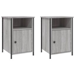Berkfield Home Bedside Cabinets 2 pcs Grey Sonoma 40x42x60 cm Engineered Wood - Size: 40 x 42 x 60 cm - thumbnail 2