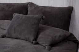Rapport Home Pom Pom Fleece Duvet Cover Set with Pillowcase in Charcoal - Size: Single - thumbnail 2