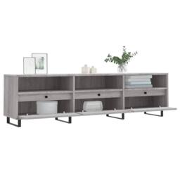 Berkfield Home TV Cabinet Grey Sonoma 150x30x44.5 cm Engineered Wood - thumbnail 4