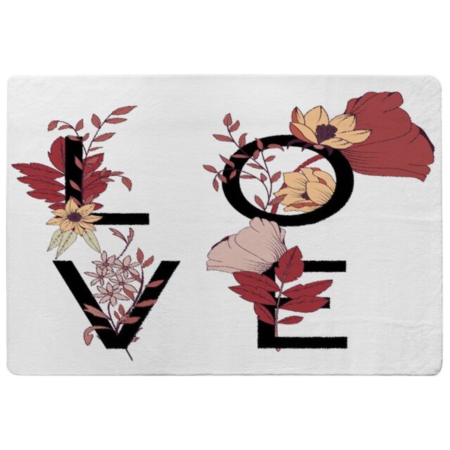 Benjamin Tate Design Love Typography Designer Rug in Natural - Size: Large - image 1