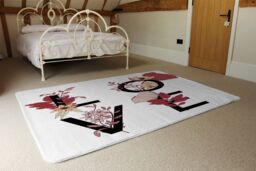 Benjamin Tate Design Love Typography Designer Rug in Natural - Size: Large - thumbnail 3