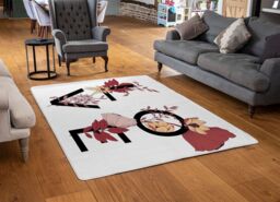 Benjamin Tate Design Love Typography Designer Rug in Natural - Size: Large - thumbnail 2