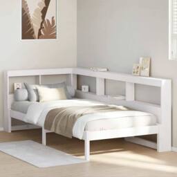 Berkfield Home Bookcase Bed without Mattress White 90x200 cm Solid Wood Pine - thumbnail 1