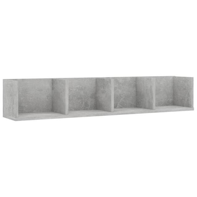 Berkfield Home CD Wall Shelf Concrete Grey 100x18x18 cm Engineered Wood - Size: 100 x 18 x 18 cm - image 1