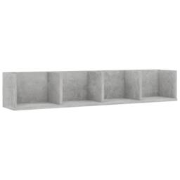 Berkfield Home CD Wall Shelf Concrete Grey 100x18x18 cm Engineered Wood - Size: 100 x 18 x 18 cm