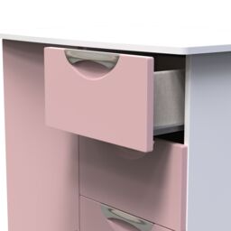 Ready Assembled 2 U Holborn 1 Door 5 Drawer Kids Robe (Ready Assembled) in Dusty Pink - Size: Large - thumbnail 7