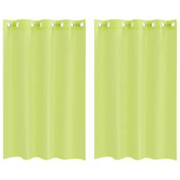 Berkfield Home Voile Curtains with Grommets 2 pcs Apple Green 140x175 cm - thumbnail 3