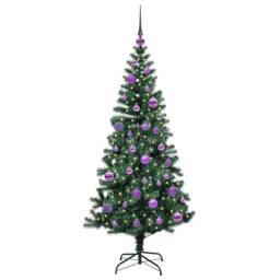 Berkfield Home Artificial Pre-lit Christmas Tree Green 150 cm PVC & Metal - thumbnail 3
