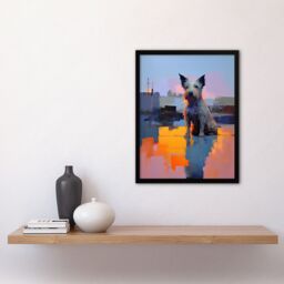 Artery8 Wall Art Print Waiting for His Master Terrier Dog Portrait Framed Picture - Size: A4 - thumbnail 4